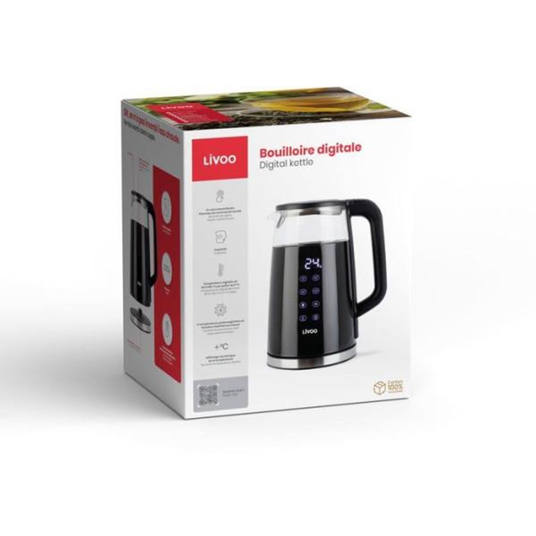 Voir la diapositive 5 : LIVOO Bouilloire électrique sans fil 1,7l 2200w noir - dod198