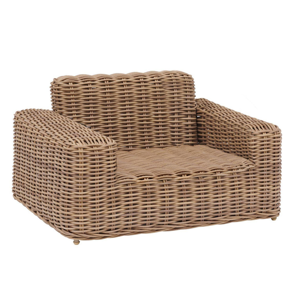 HESPERIDE Fauteuil de salon de jardin en résine tressée Savinia - Marron Tahini