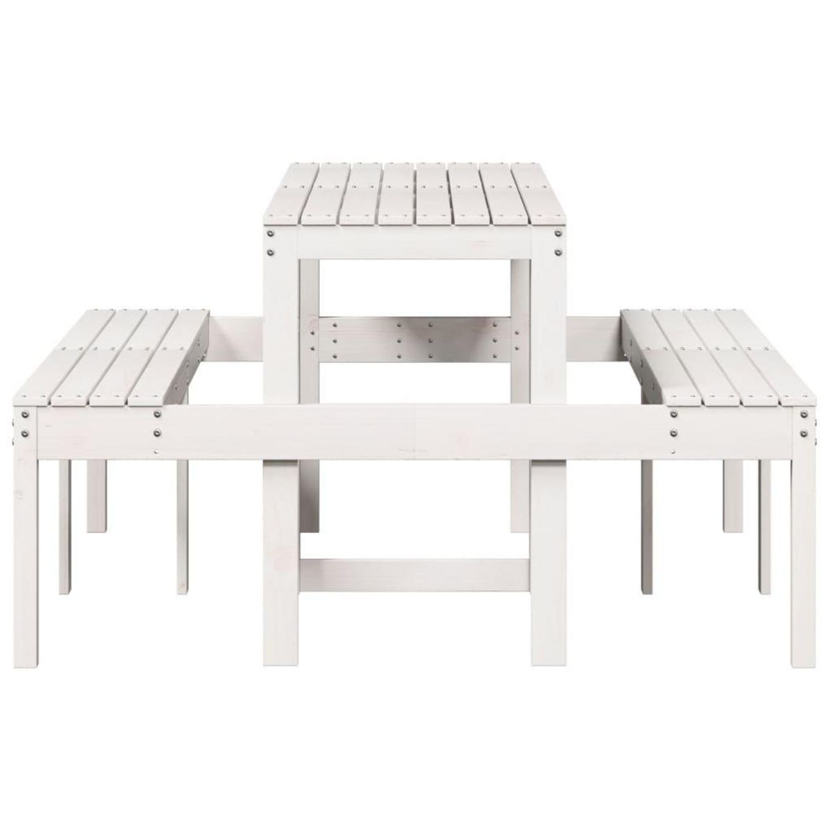 VIDAXL Table de pique-nique blanc 160x134x75 cm bois massif de pin