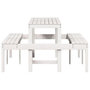 Voir la diapositive 5 : VIDAXL Table de pique-nique blanc 160x134x75 cm bois massif de pin