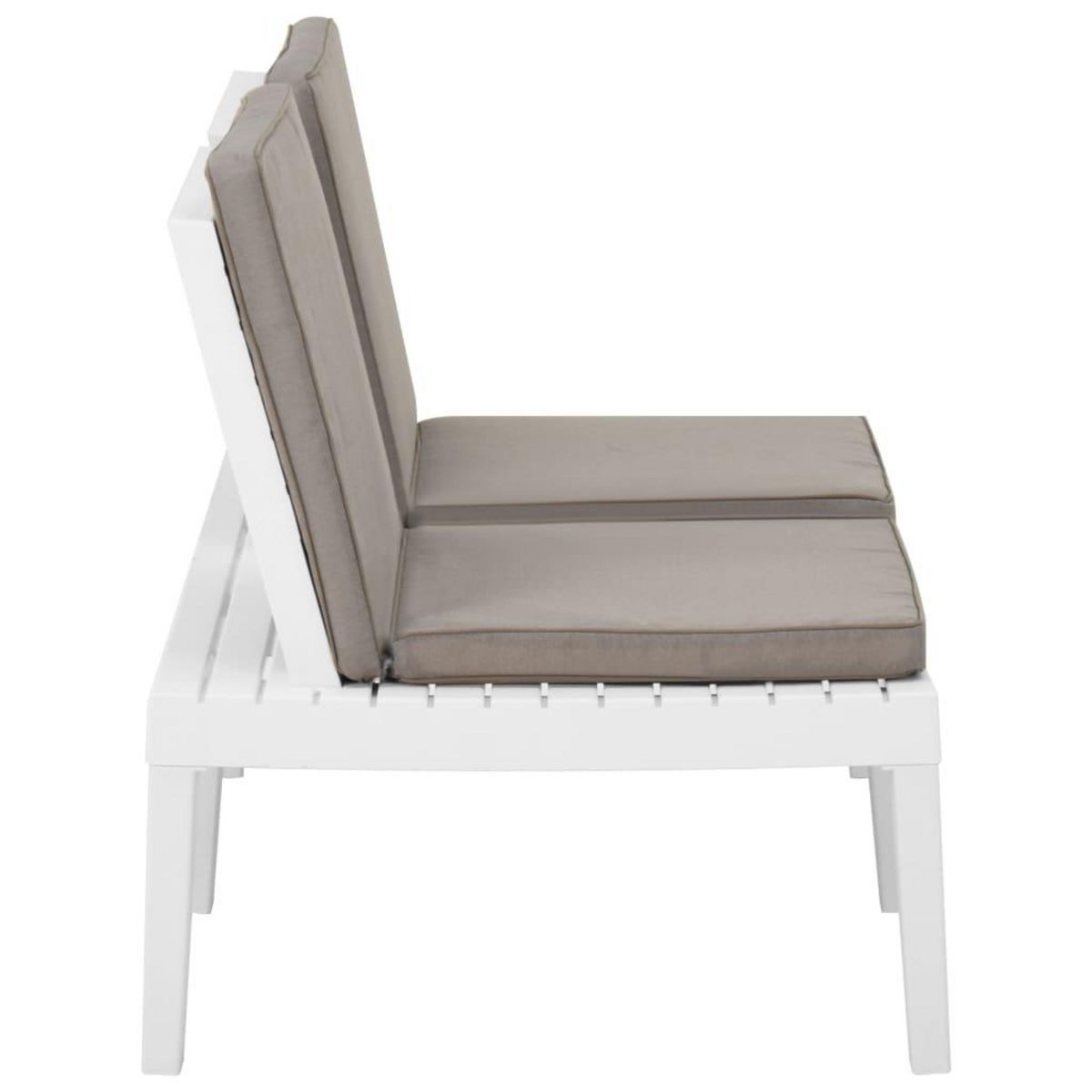 VIDAXL Banc de salon de jardin avec coussin Plastique Blanc