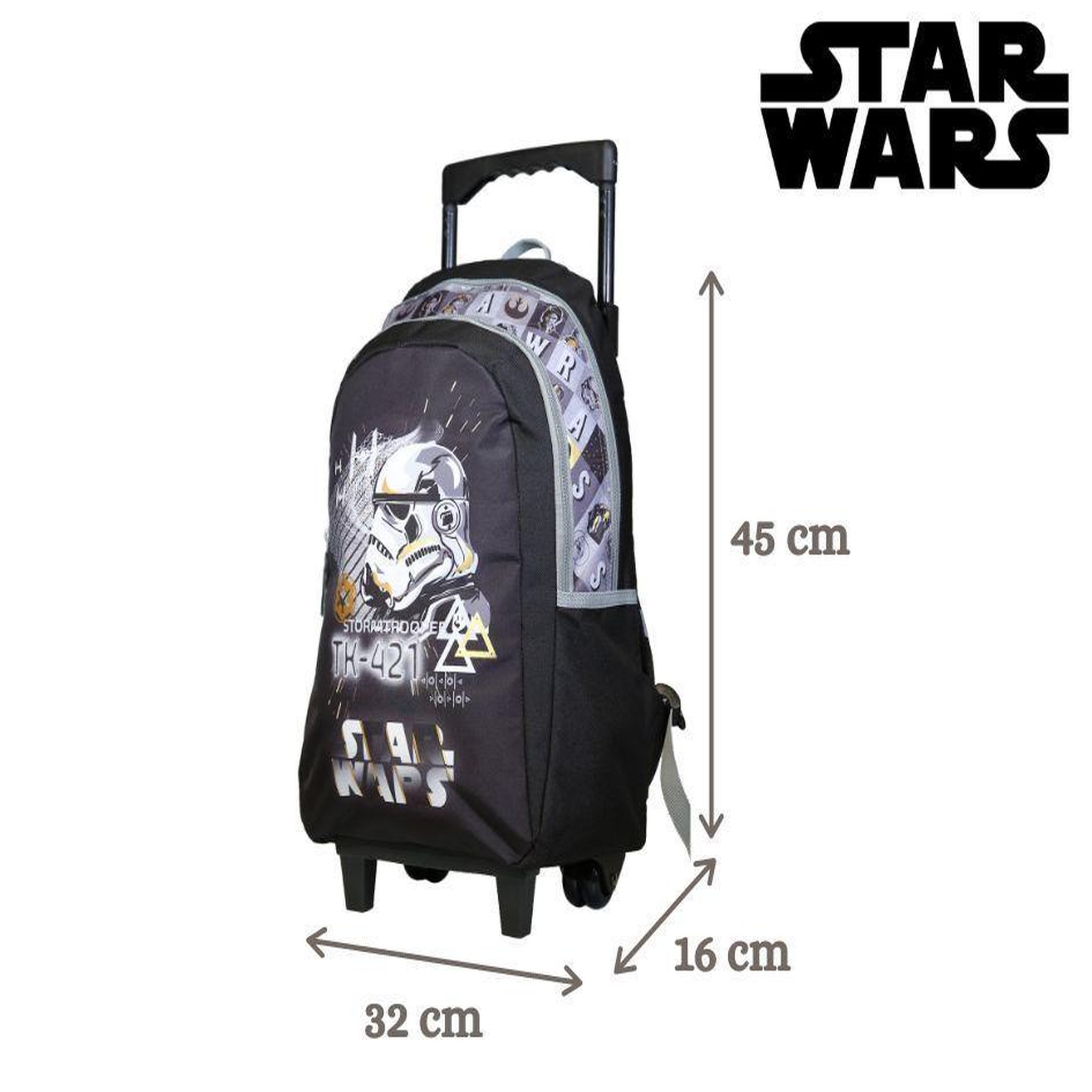 Voir la diapositive 6 : Bagtrotter BAGTROTTER Sac à dos à roulettes Disney Star Wars Noir