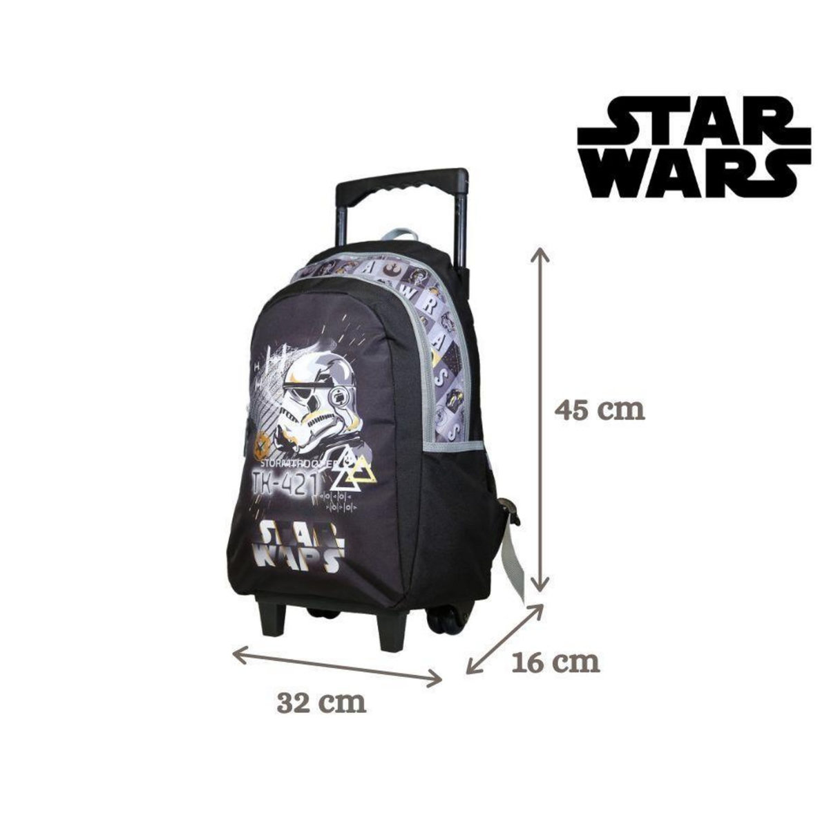 Bagtrotter BAGTROTTER Sac à dos à roulettes Disney Star Wars Noir