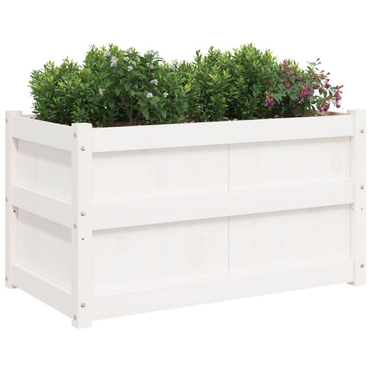VIDAXL Jardiniere blanc 90x50x50 cm bois de pin massif
