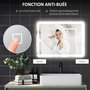 Voir la diapositive 6 : HOMCOM Miroir LED salle de bain réglable 34W antibué tactile dim. 60L x 80H cm