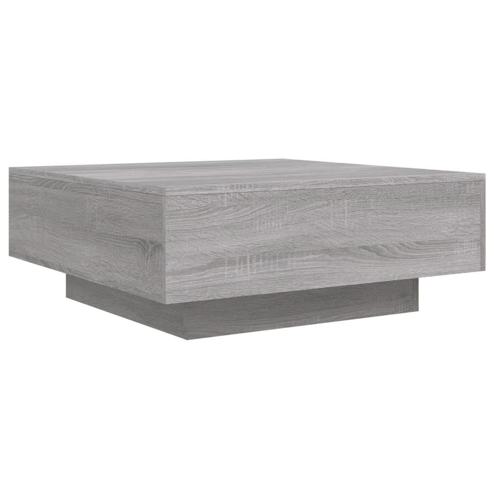 Voir la diapositive 3 : VIDAXL Table basse avec lumieres LED sonoma gris 80x80x31 cm