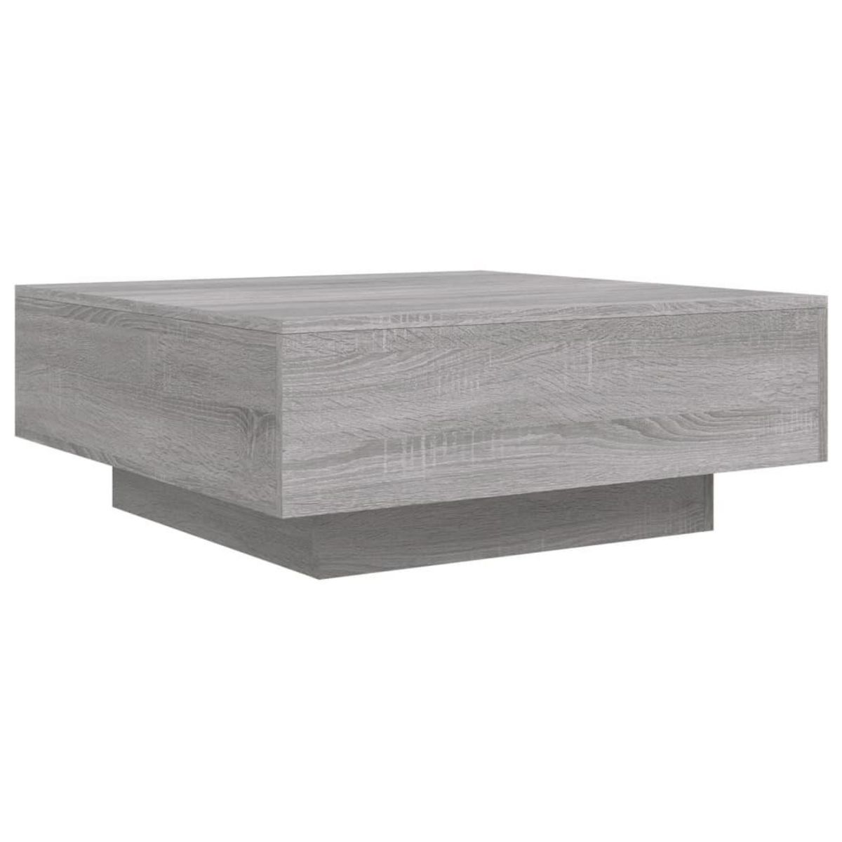 VIDAXL Table basse avec lumieres LED sonoma gris 80x80x31 cm