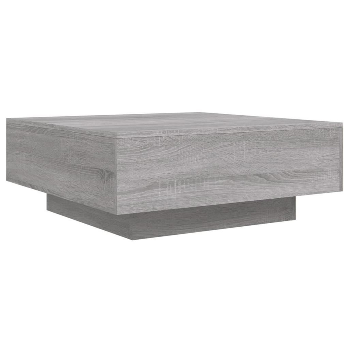 VIDAXL Table basse avec lumieres LED sonoma gris 80x80x31 cm