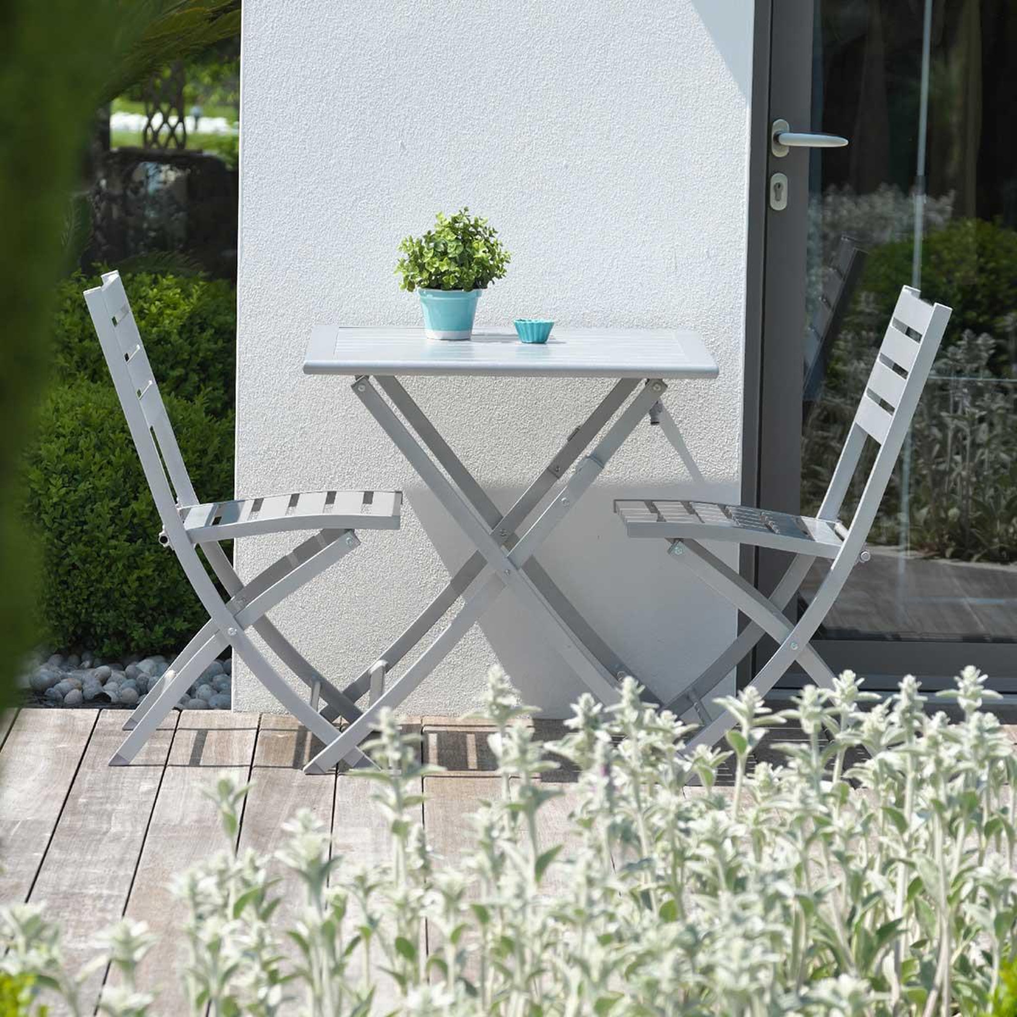 Voir la diapositive 4 : Paris Prix Lot de 2 chaises de jardin pliantes  marius  82cm gris