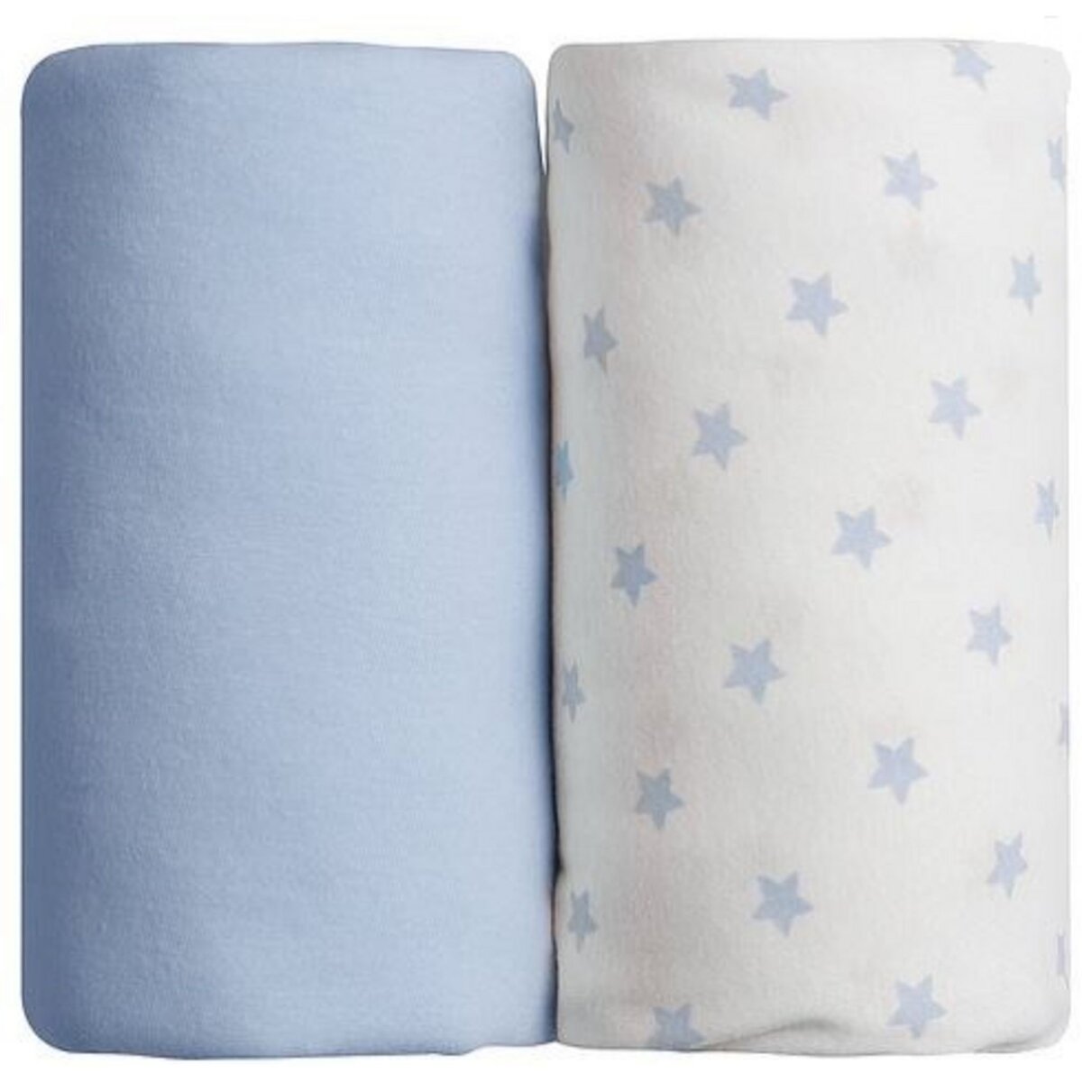 Babycalin Lot de 2 draps housse pour lit bébé étoiles 60 x 120 cm