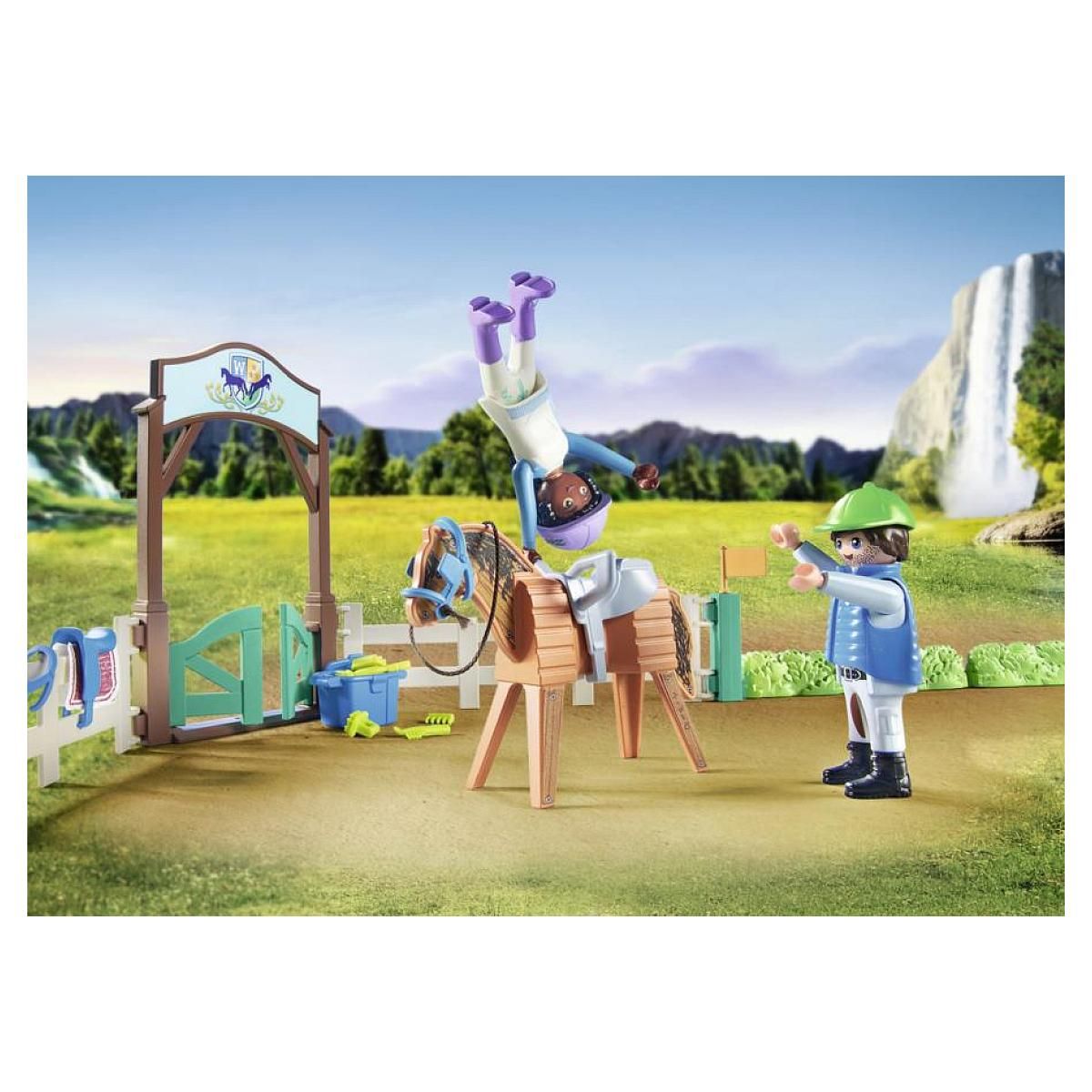 PLAYMOBIL Arène d'Équitation 71637 - Ensemble Équestre Complet avec Chevaux et Personnages