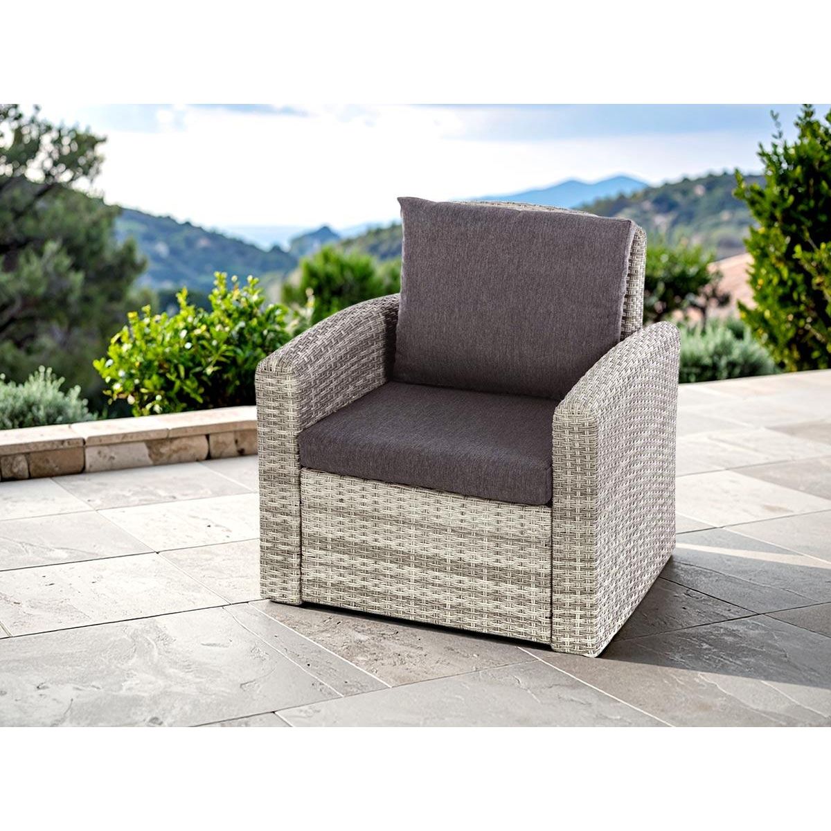 HESPERIDE Fauteuil de jardin en résine tressée Polynesia Havane - Hespéride