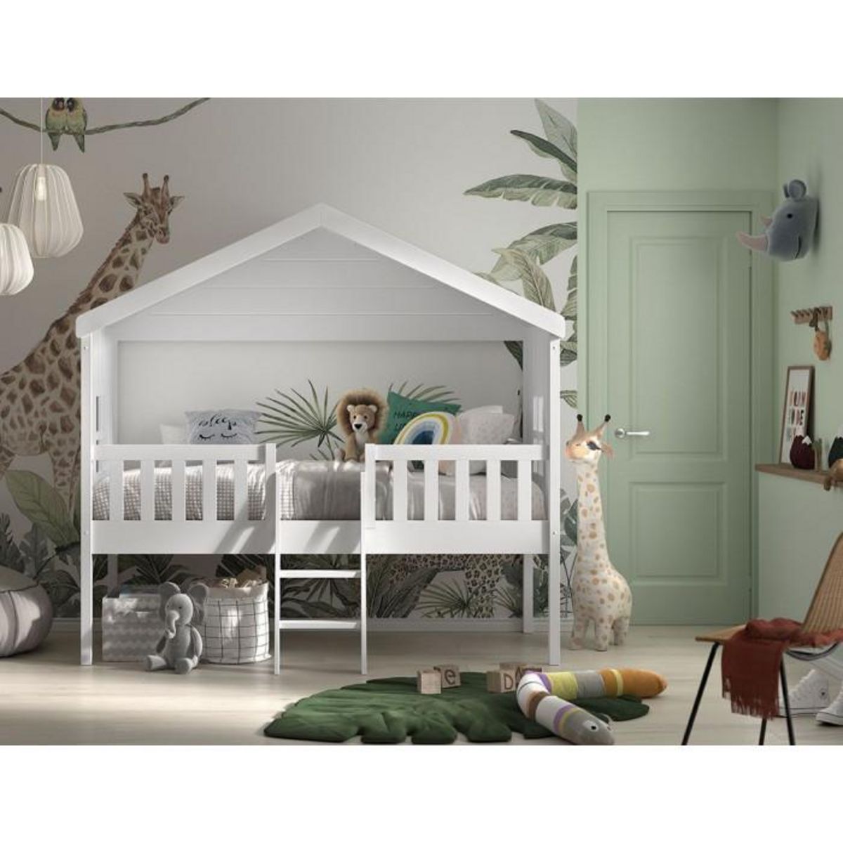 Paris Prix Lit Cabane Enfant  Housebed  90x200cm Blanc