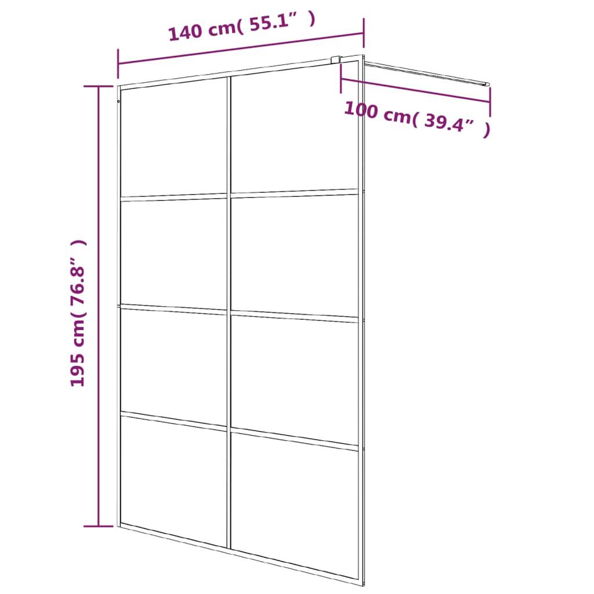 Voir la diapositive 6 : VIDAXL Paroi de douche Argente 140x195 cm Verre ESG transparent