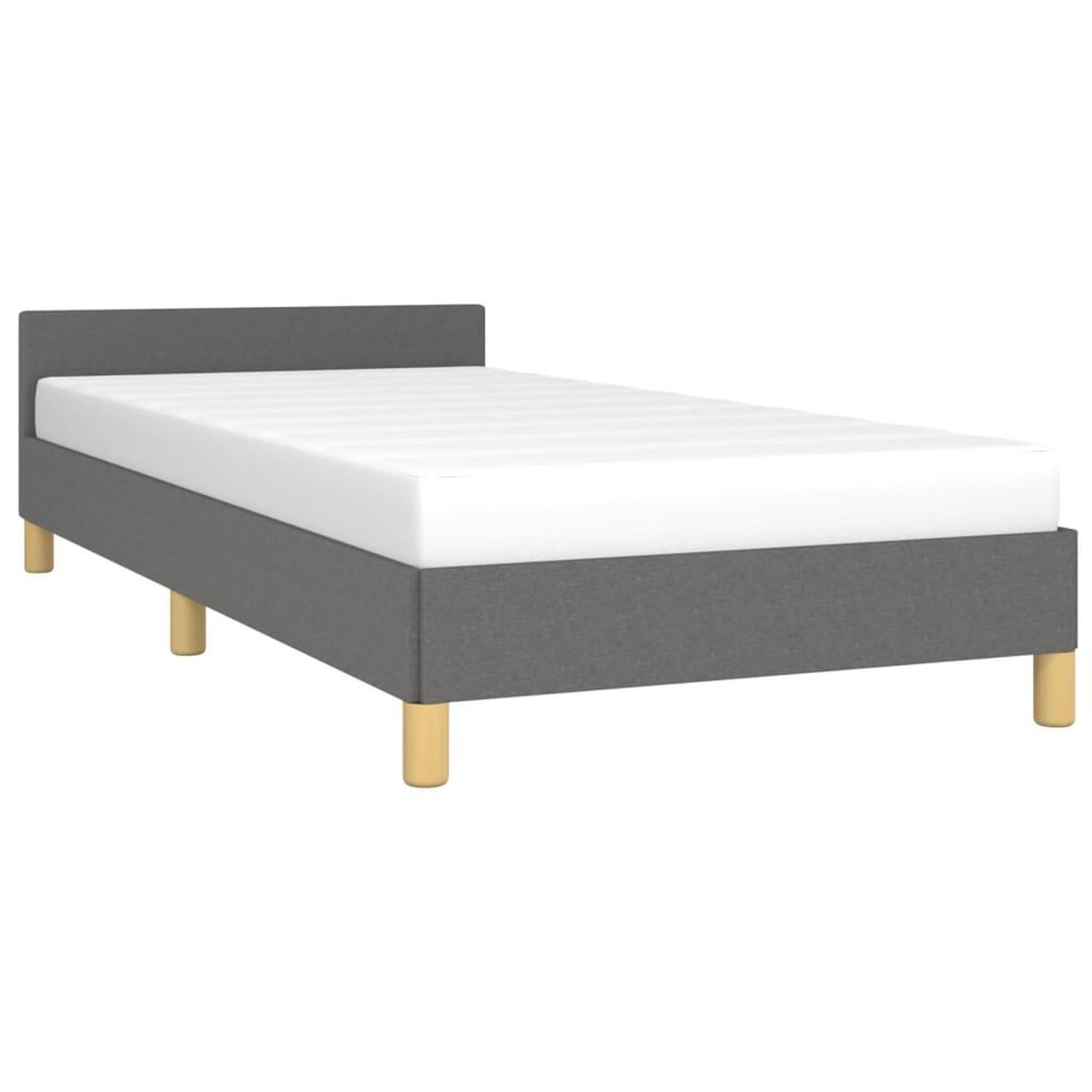 Voir la diapositive 3 : VIDAXL Cadre de lit sans matelas gris fonce 90x200 cm tissu