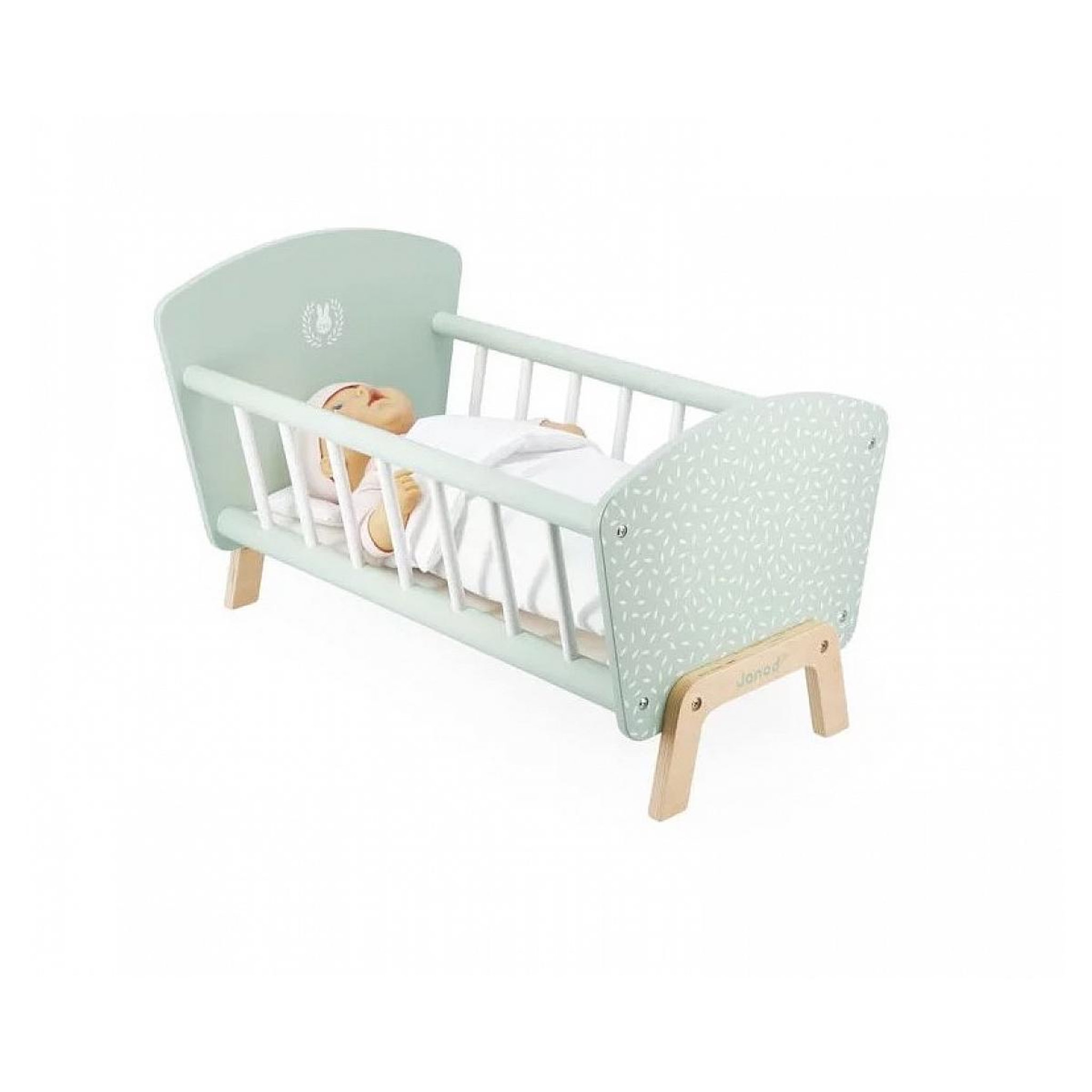 Voir la diapositive 3 : Juratoys-Janod Lit en bois pour poupon-collection zen