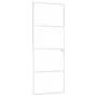 VIDAXL Porte d'interieur Blanc 76x201,5 cm Trempe verre aluminium fin