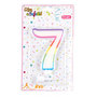 Voir la diapositive 3 : Paris Prix Bougie d'Anniversaire  Chiffre 7  10cm Multicolore