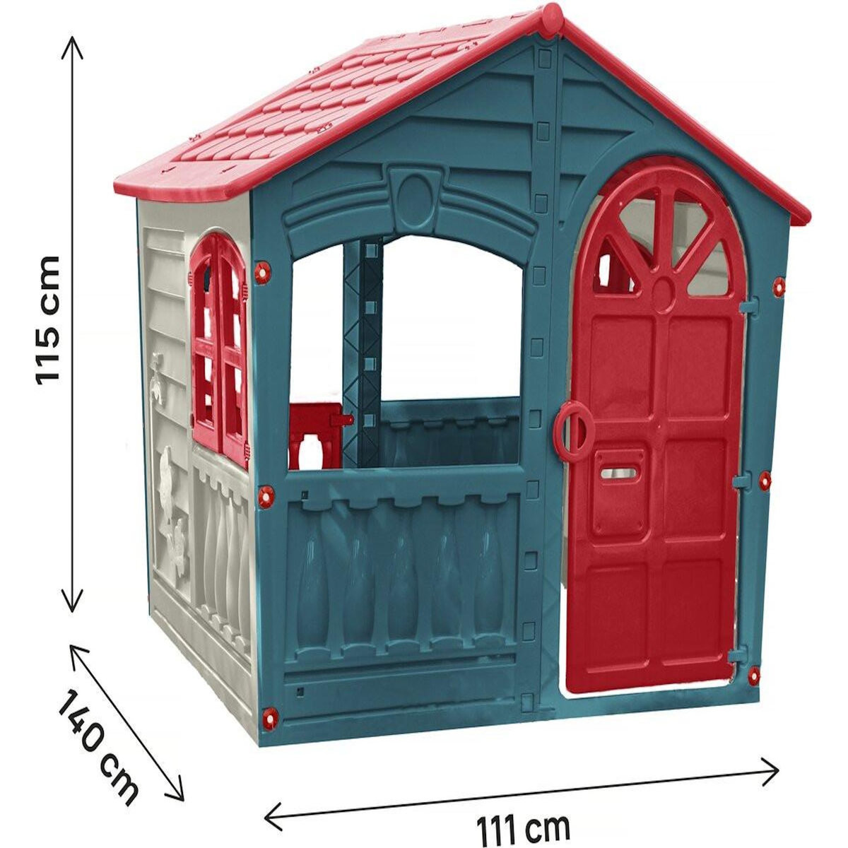 Habitat et Jardin Cabane enfant en plastique   FUN  - 140 x 111 x 115 cm - Bleu