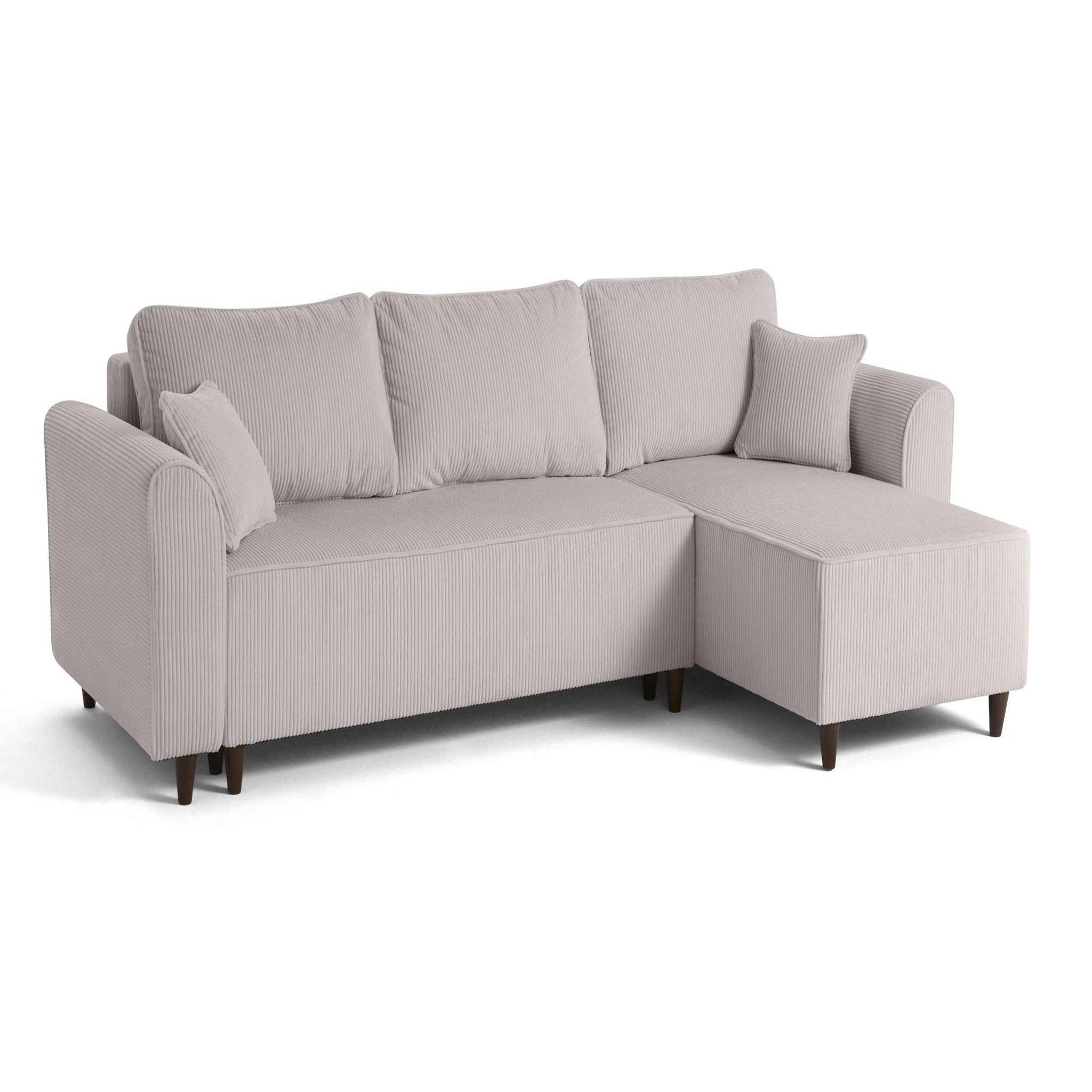 Voir la diapositive 2 : BEST MOBILIER Saphir - canapé d'angle réversible 4 places - convertible avec coffre - en velours côtelé