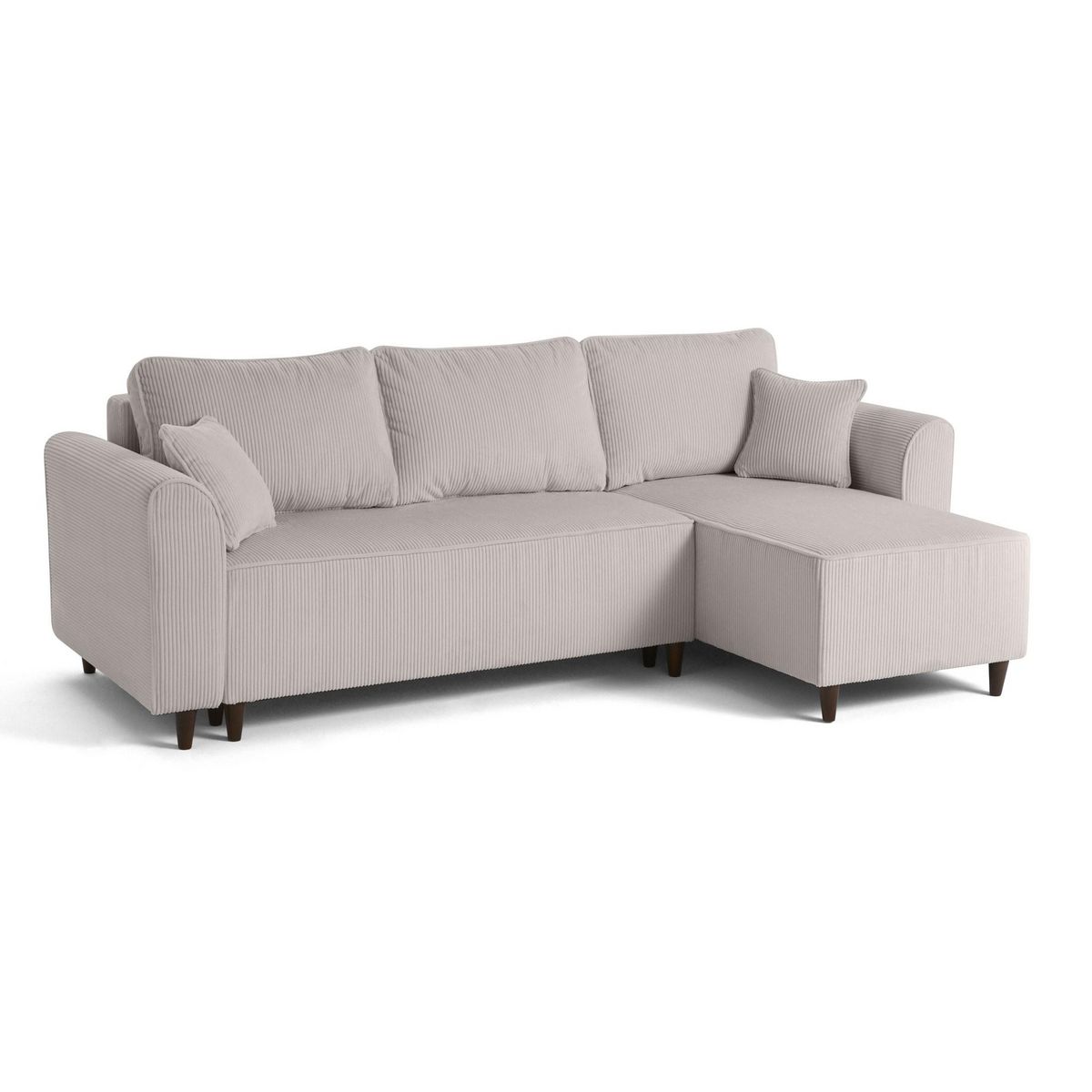 BEST MOBILIER Saphir - canapé d'angle réversible 4 places - convertible avec coffre - en velours côtelé