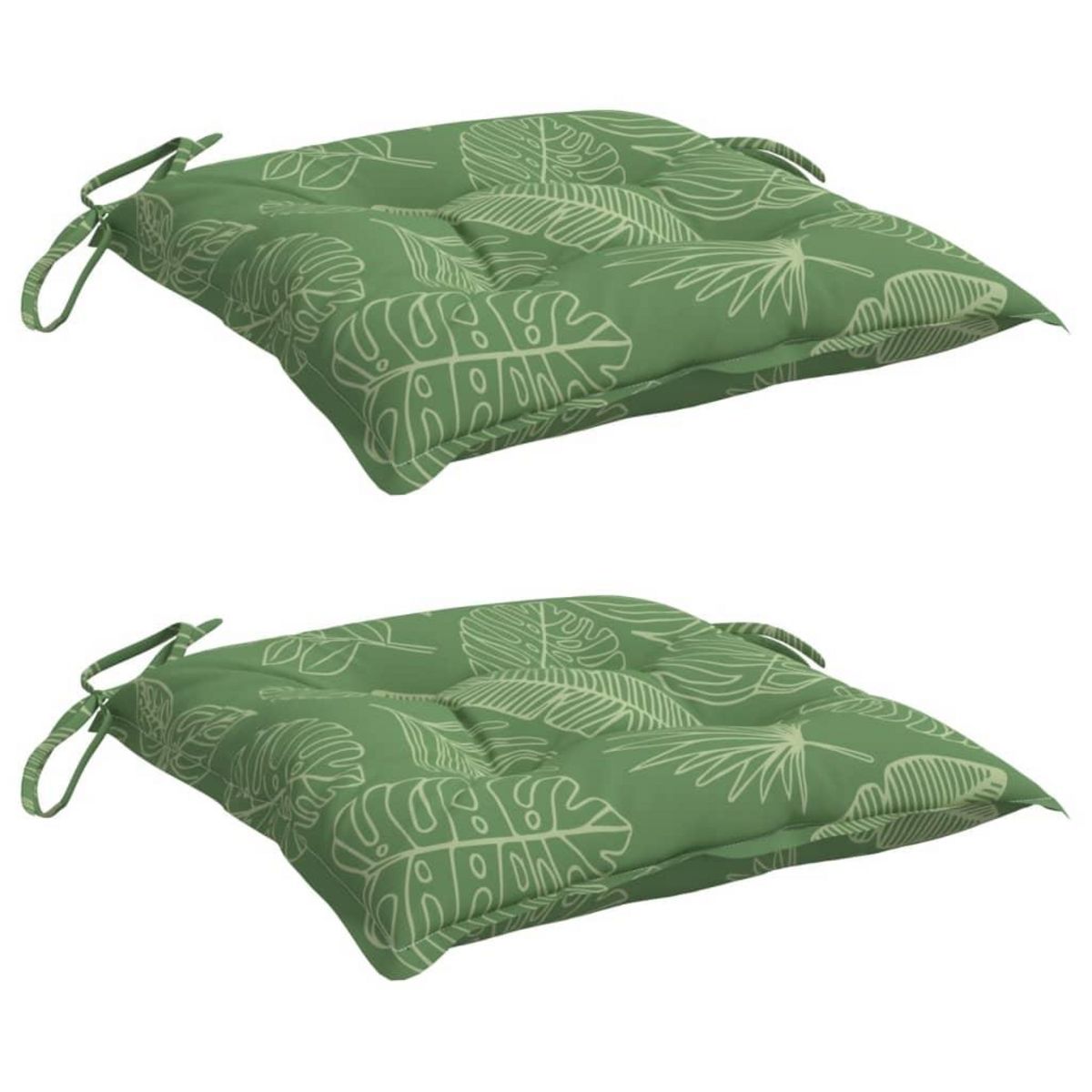 VIDAXL Coussins de chaise lot de 2 a motif de feuilles 50x50x7 cm