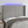 Voir la diapositive 1 : VIDAXL Tete de lit a LED Gris clair 147x16x118/128 cm Tissu