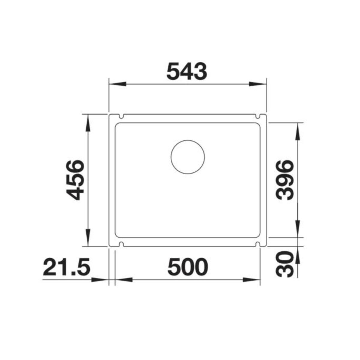 Blanco Evier à encastrer 50cm noir - 523740