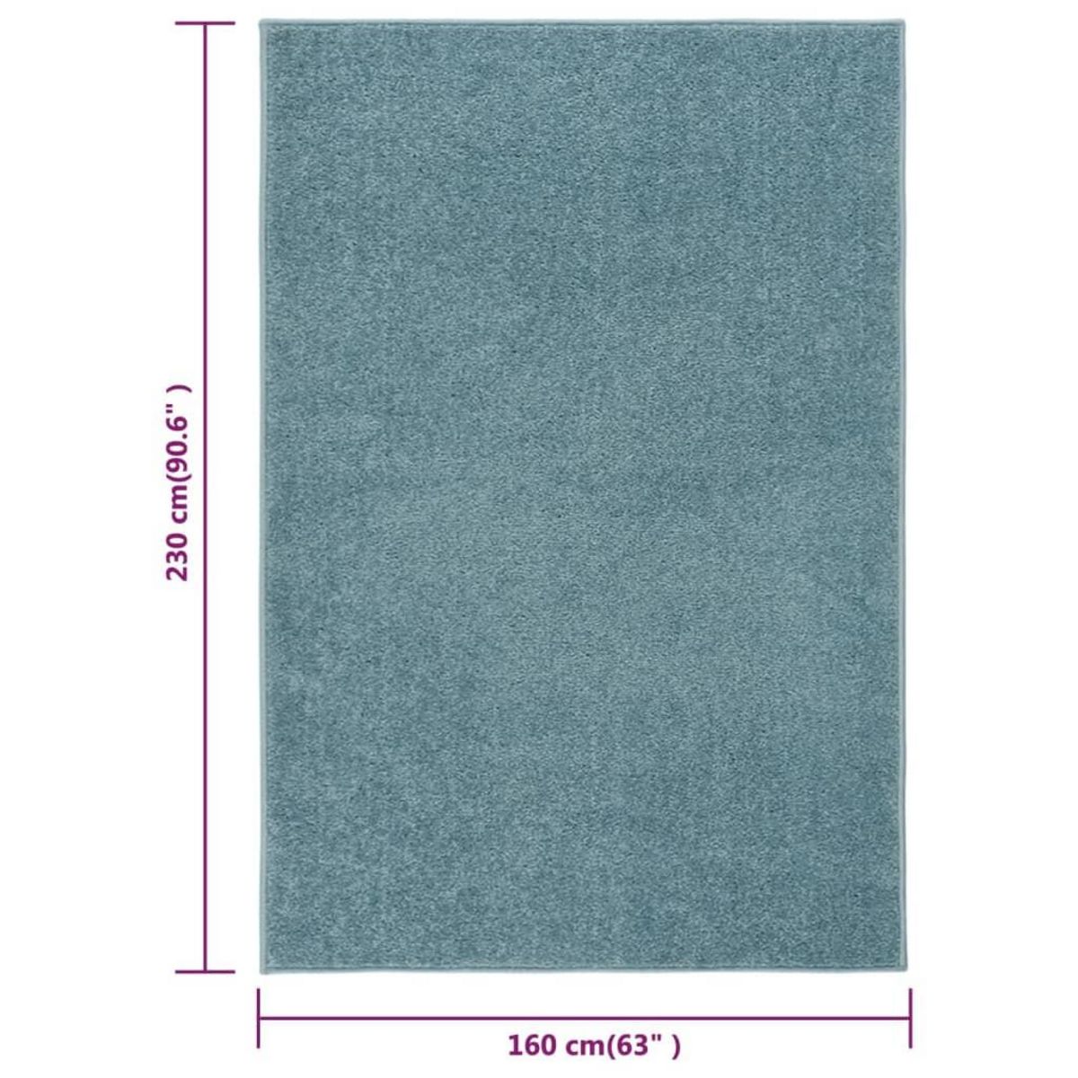 VIDAXL Tapis a poils courts 160x230 cm Bleu