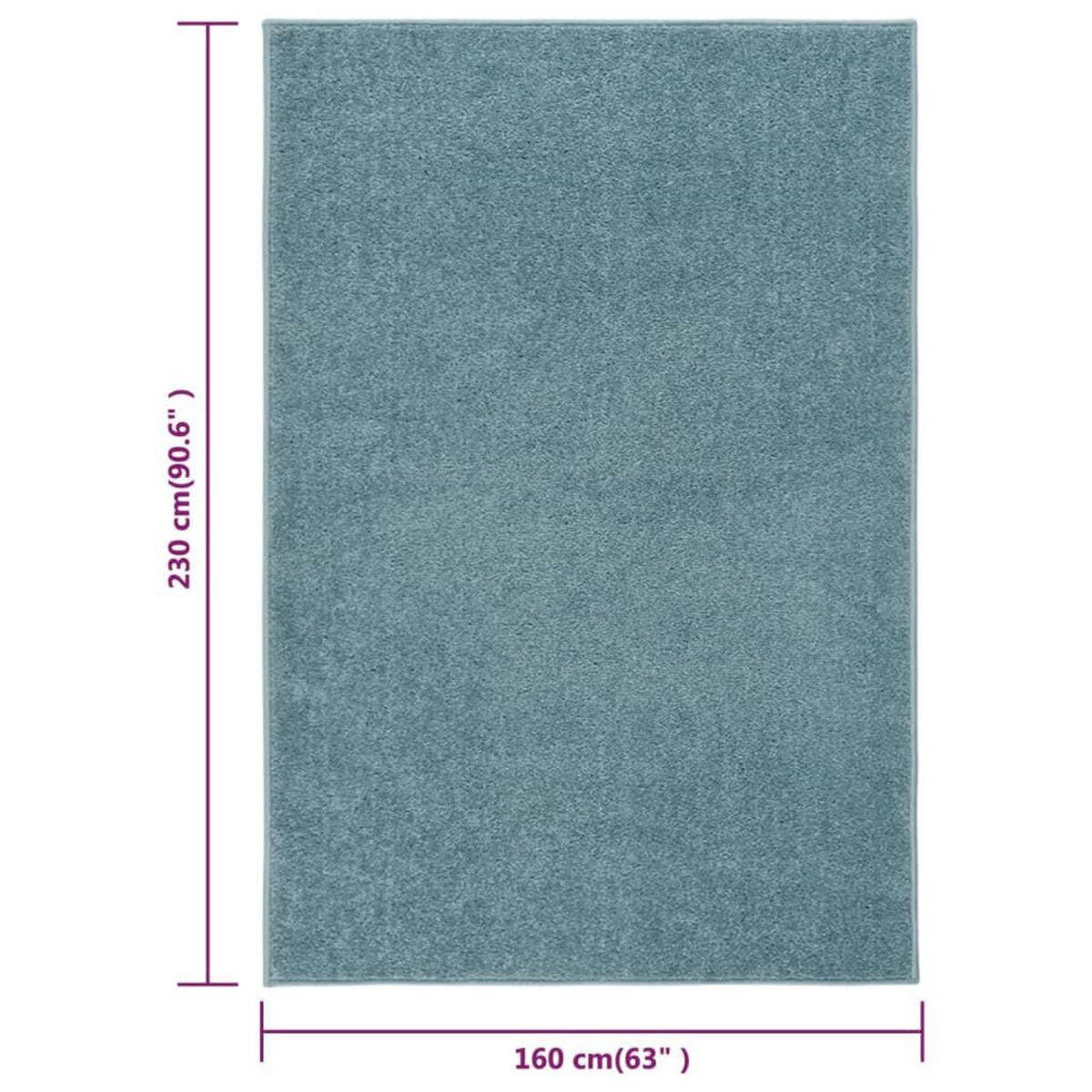 VIDAXL Tapis a poils courts 160x230 cm Bleu