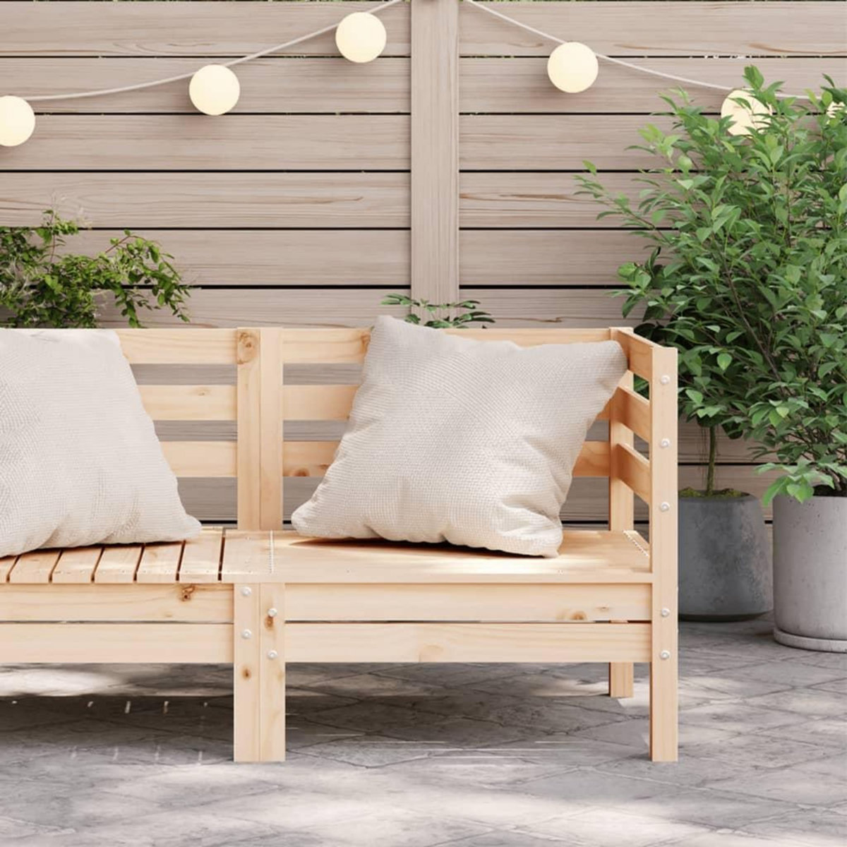 VIDAXL Canape d'angle de jardin bois de pin massif