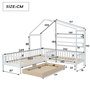 Voir la diapositive 3 : MERAX Lit cabane enfant 90x200(70x140)cm pin coloris blanc