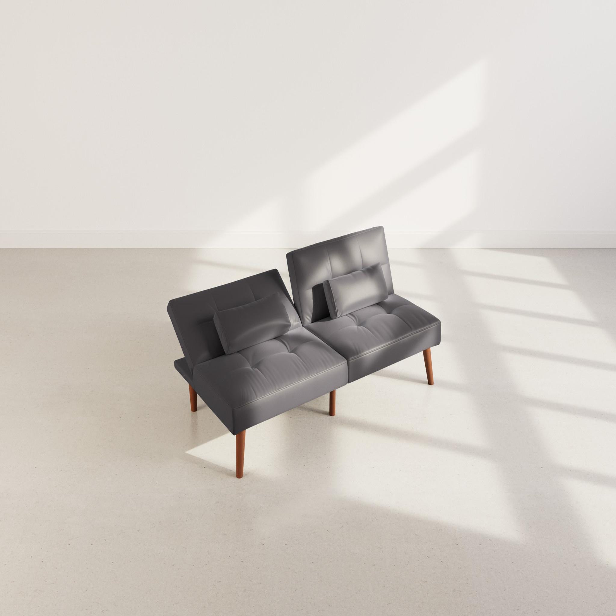 Voir la diapositive 2 : BEST MOBILIER Philae - canapé convertible clic-clac 2 places - en simili