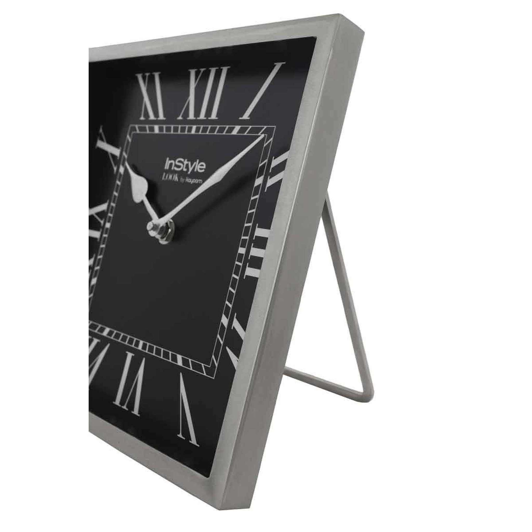 Voir la diapositive 5 : Paris Prix Horloge à Poser Vintage  Era  21cm Noir & Argent