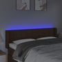 Voir la diapositive 4 : VIDAXL Tete de lit a LED Marron fonce 147x16x78/88 cm Tissu