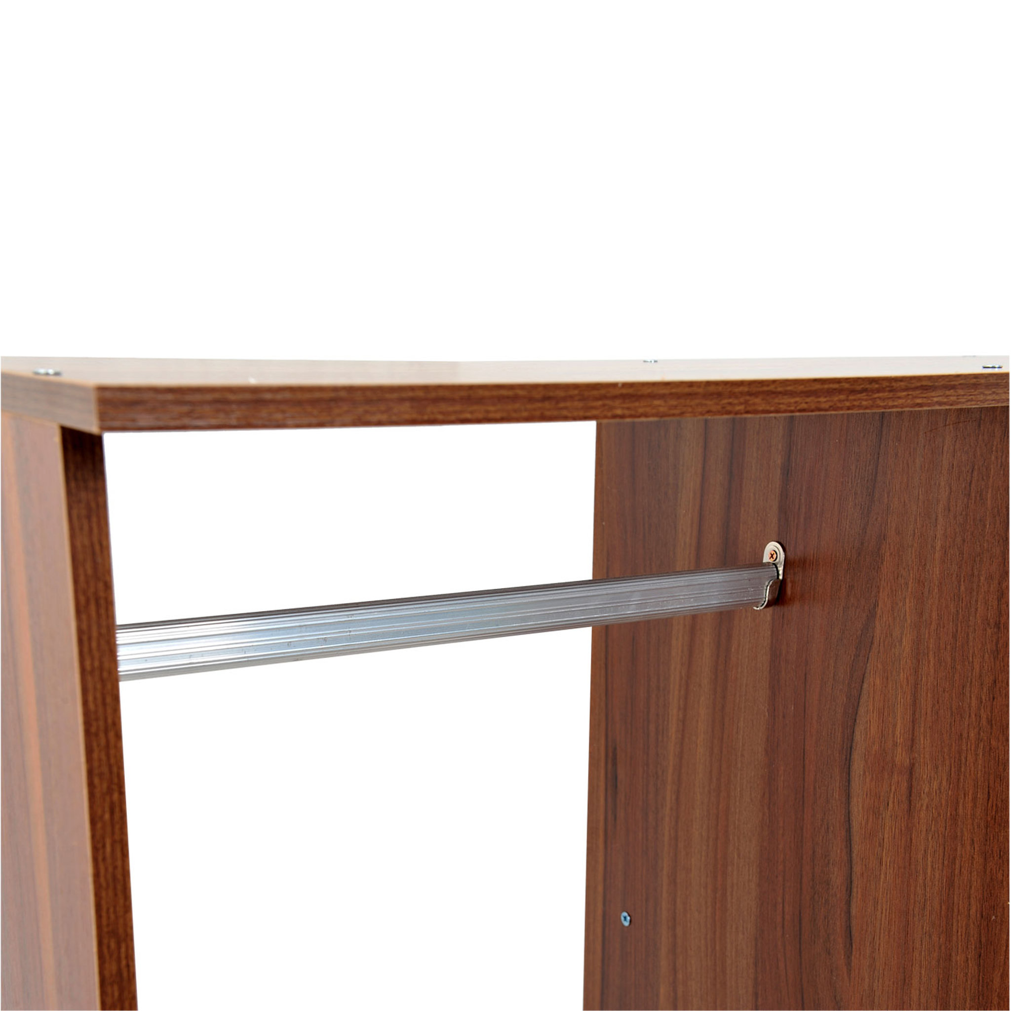 Voir la diapositive 5 : HOMCOM Armoire penderie armoire de rangement mobile panneaux de particules coloris chêne moyen