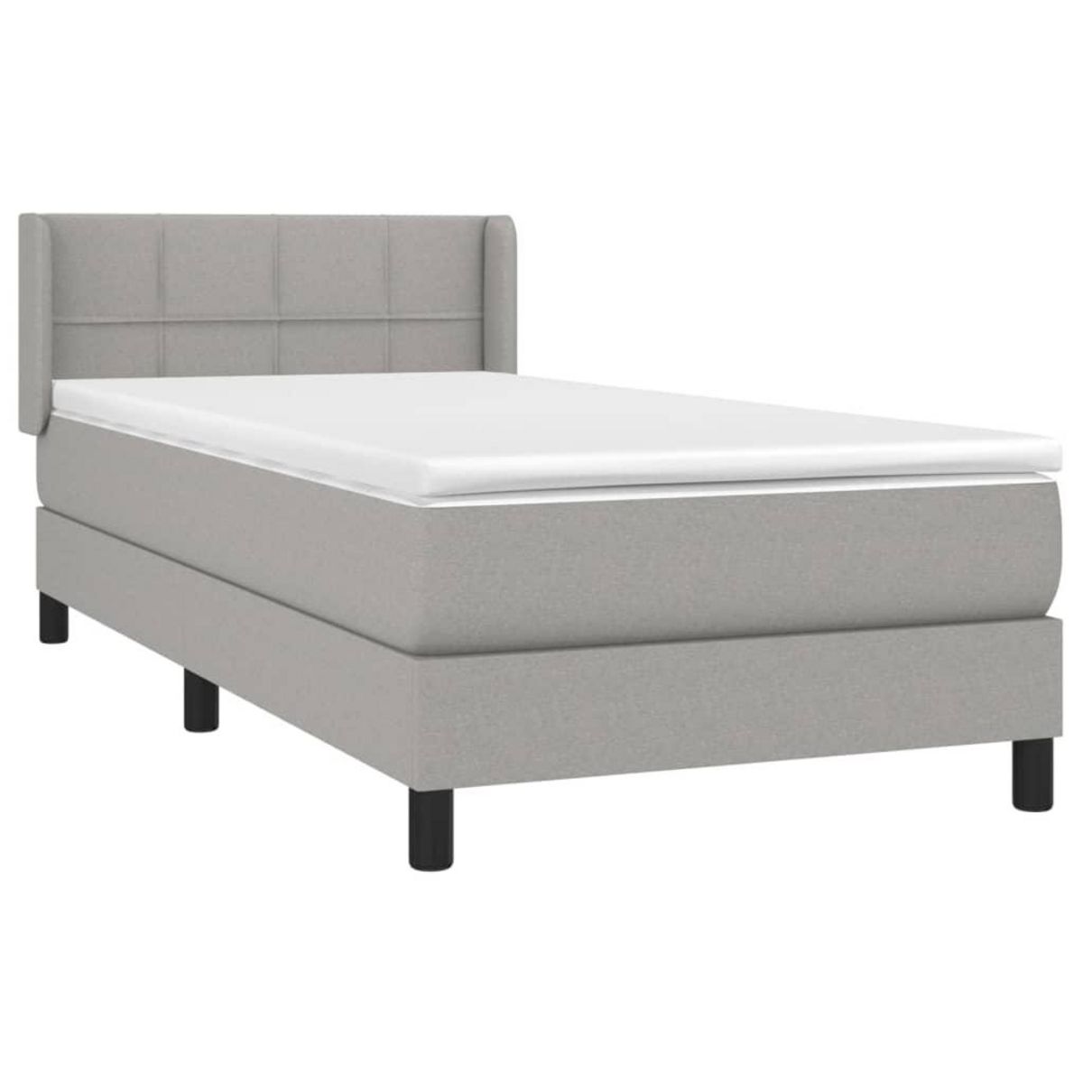 VIDAXL Sommier a lattes de lit avec matelas Gris clair 80x200 cm Tissu
