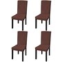 Voir la diapositive 1 : VIDAXL Housse de chaise droite extensible 4 pcs marron