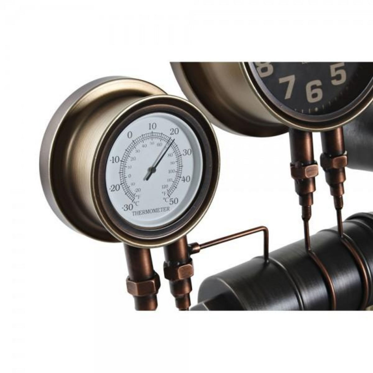 AAAAA Horloge Murale DKD Home Decor Noir Rouge Fer Doré (2 pcs) (46 x 13 x 58 cm)