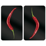 Wenko 2 Couvres plaques universelle Peperoni - L. 52 x l. 30 cm - Noir