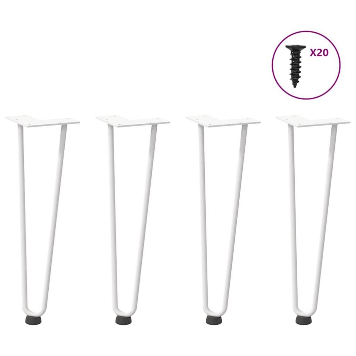 VIDAXL Pieds de table en forme d'epingle a cheveux 4 pcs blanc 42 cm