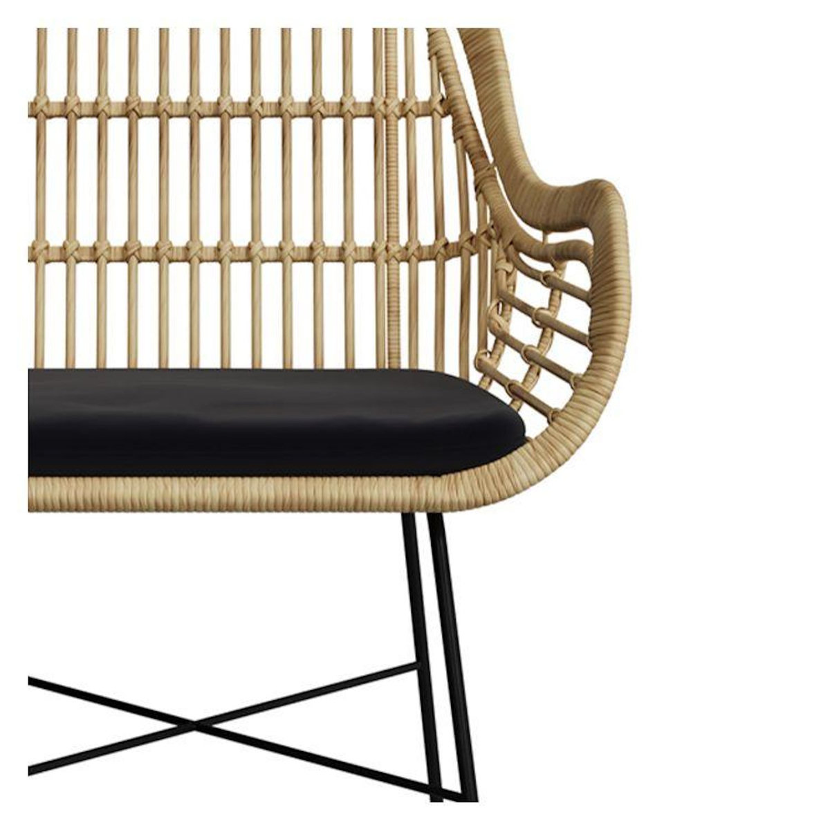 Rendez vous déco Chaise en rotin naturel et pieds en métal noir - Chiloe