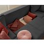 Voir la diapositive 4 : LISA DESIGN Albane - canapé panoramique en u - 7 places - convertible avec coffre - en velours côtelé