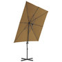 Voir la diapositive 3 : VIDAXL Parasol de jardin avec base portable taupe