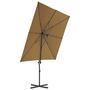 Voir la diapositive 3 : VIDAXL Parasol de jardin avec base portable taupe