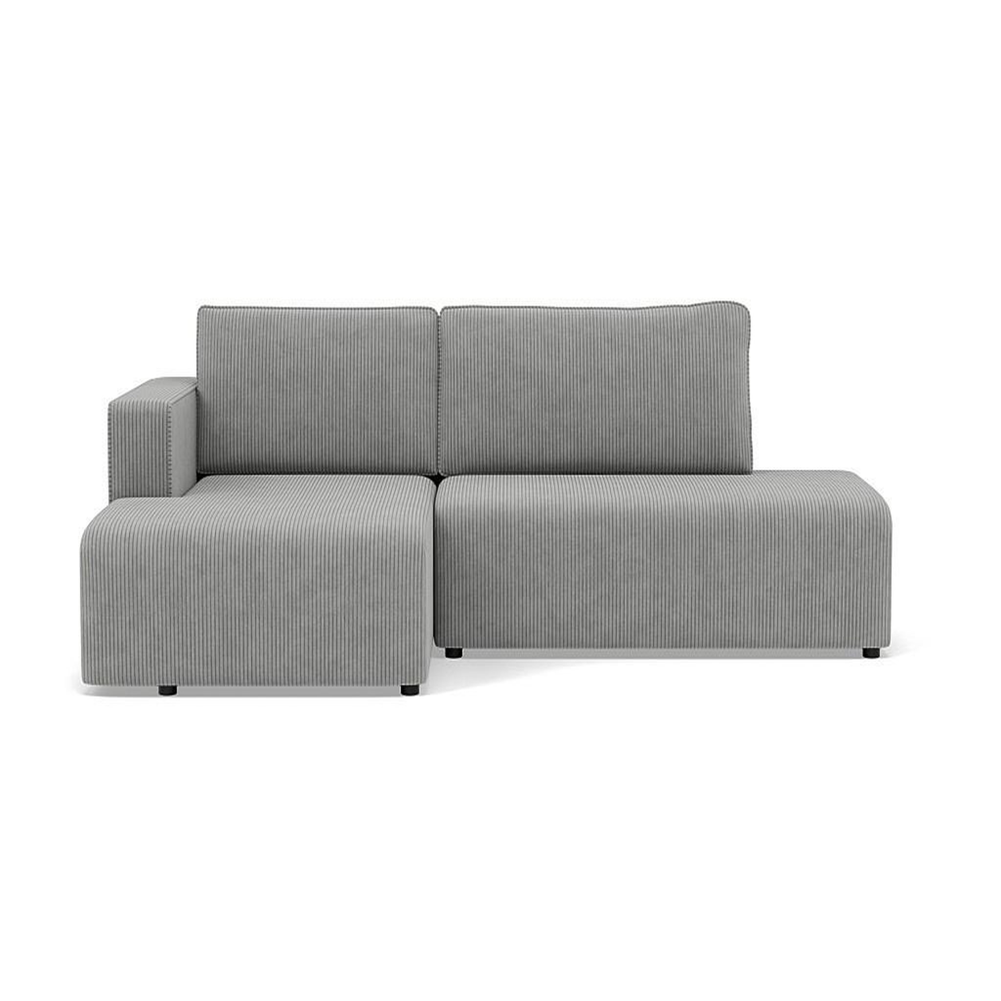 Voir la diapositive 1 : BEST MOBILIER Topaze - canapé d'angle gauche 4 places convertible avec coffre en velours côtelé
