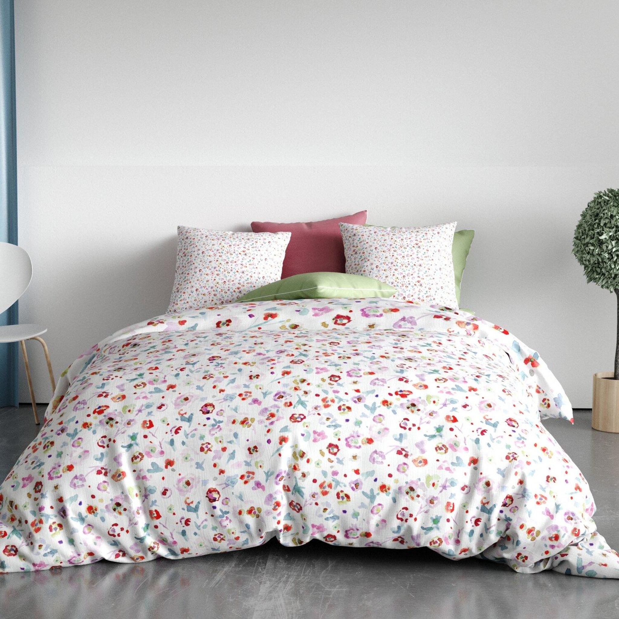 Voir la diapositive 3 : Les Ateliers du Linge Parure housse de couette 100% coton liberty