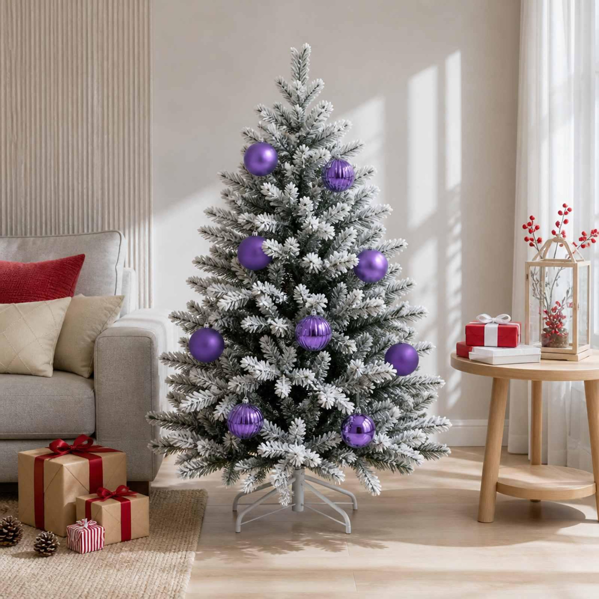 Voir la diapositive 2 : VIDAXL Ensemble de boules de Noël XL 9 pc Lilas Diam. 15 cm Plastique