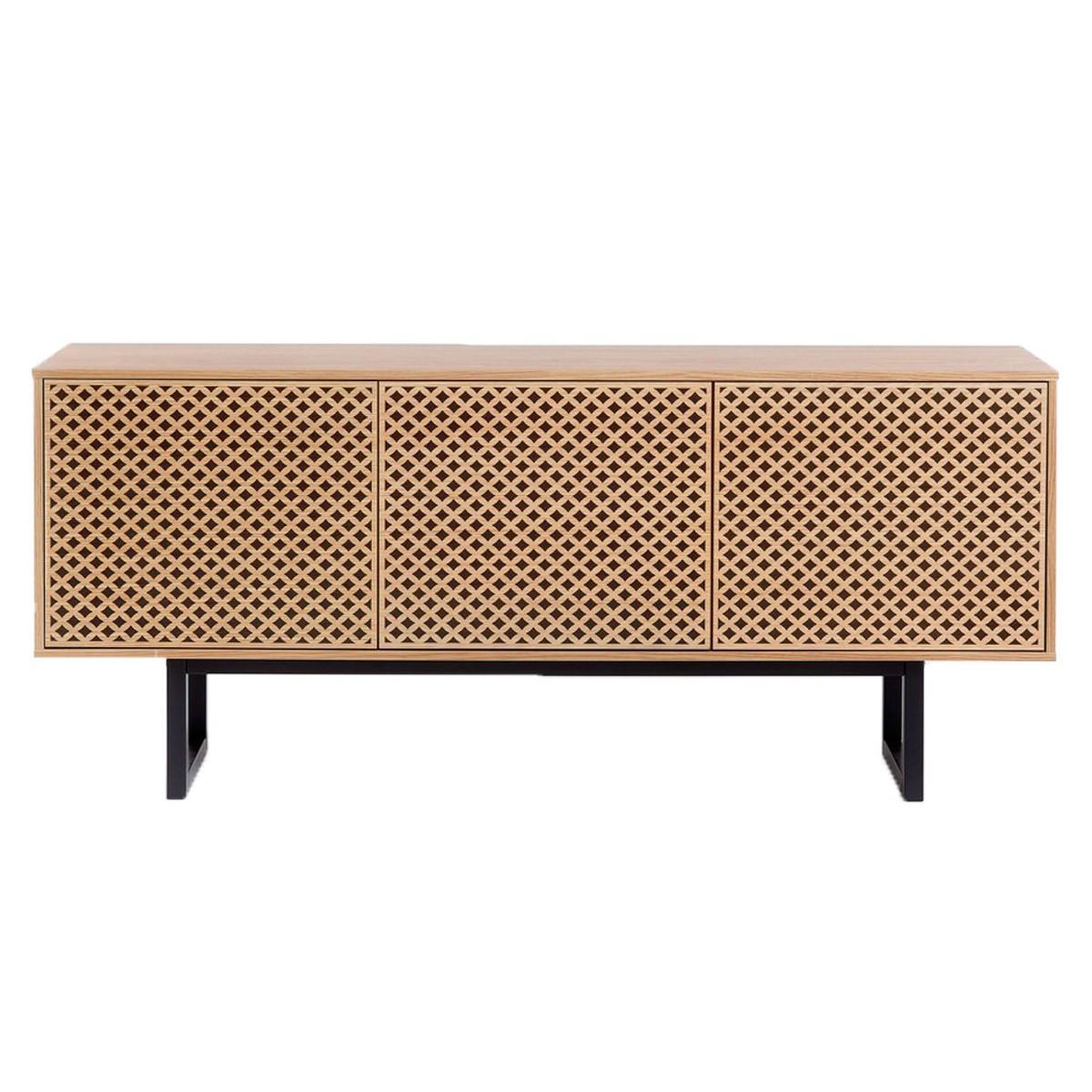 Paris Prix Buffet 3 portes diamant  camden  175cm chêne & noir