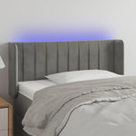 VIDAXL Tete de lit a LED Gris clair 103x16x78/88 cm Velours
